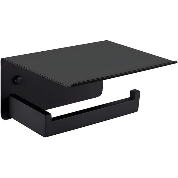 COAHAHA Wall Mounted Toilet Paper Holder With Large Phone Shelf